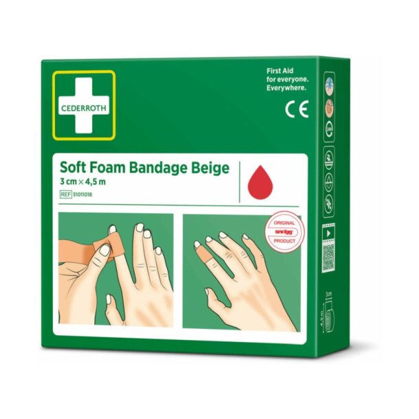 Cederroth Soft Foam Bandage Beige - 3cm selvkl�bende bandage