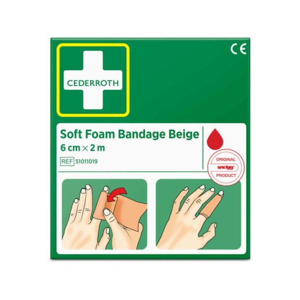 Cederroth Soft Foam Bandage Beige - 6cm selvkl�bende bandage