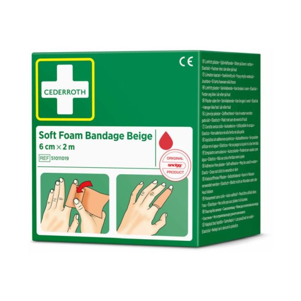Cederroth Soft Foam Bandage Beige - 6cm selvkl�bende bandage
