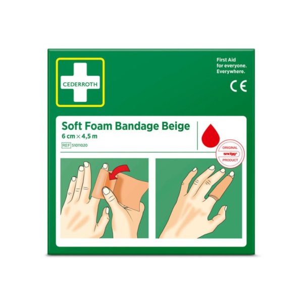 Cederroth Soft Foam Bandage Beige - 6cm selvkl�bende bandage