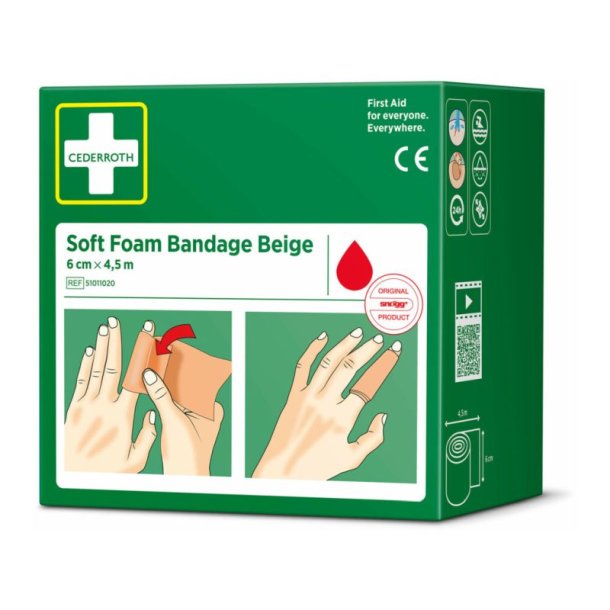 Cederroth Soft Foam Bandage Beige - 6cm selvkl�bende bandage