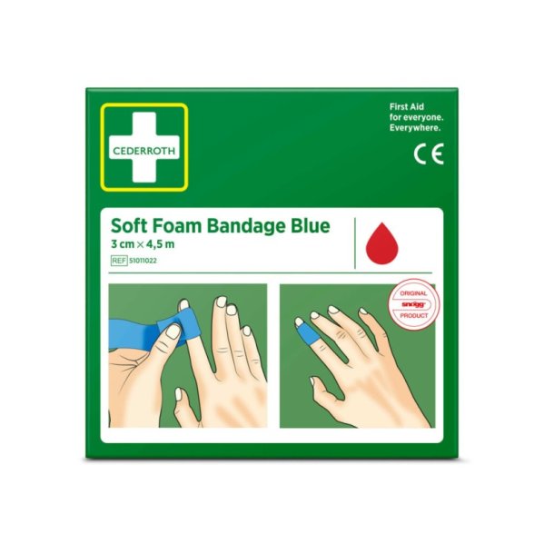 Cederroth Soft Foam Bandage Bl� - 3cm selvkl�bende bandage