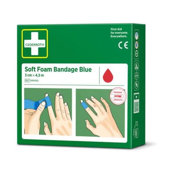 Cederroth Soft Foam Bandage Bl� - 3cm selvkl�bende bandage