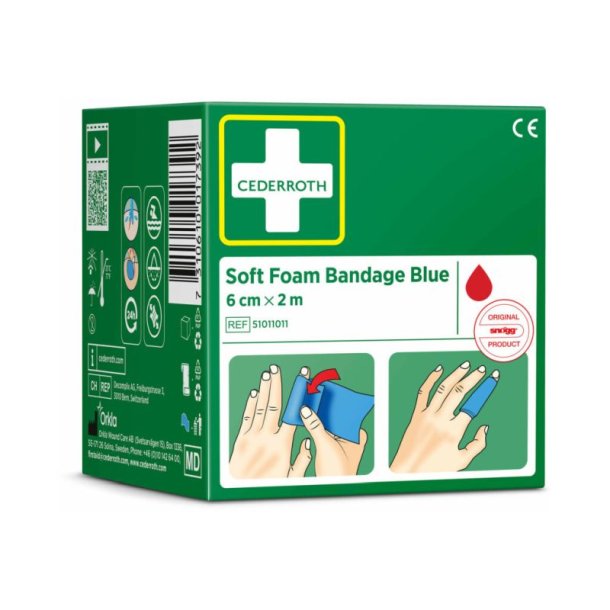 Cederroth Soft Foam Bandage Bl� - 6cm selvkl�bende bandage