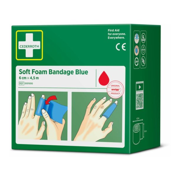 Cederroth Soft Foam Bandage Bl� - 6cm selvkl�bende bandage
