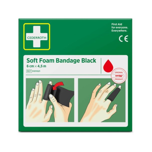 Cederroth Soft Foam Bandage sort - 6cm selvkl�bende bandage