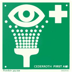 Cederroth �jenskyl skilt - 20x20cm selvlysende 2-sidet