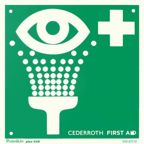 Cederroth �jenskyl skilt - 20x20cm selvlysende 2-sidet