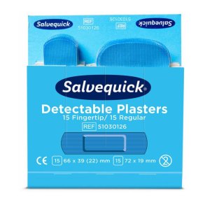 Salvequick Plaster � Bl� sporbare Fingerspids plaster