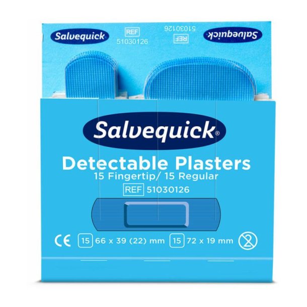 Salvequick Plaster � Bl� sporbare Fingerspids plaster