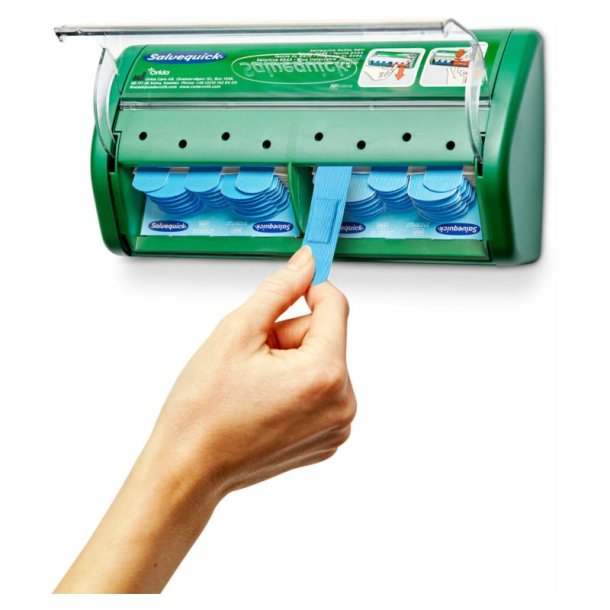 Salvequick Plasterdispenser - sporbar bl� plaster og s�rrens