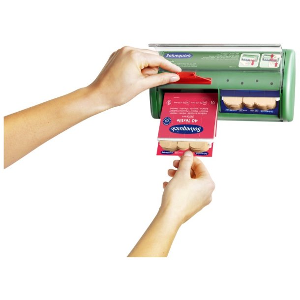 Salvequick Plasterdispenser - tekstil plaster og plast plaster