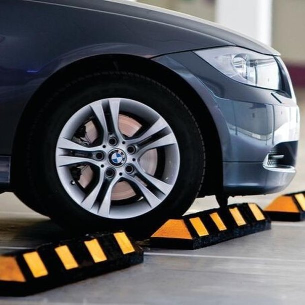 Checkers Parkeringsstop Park-it - 90cm Sort/Gul - genbrugsgummi