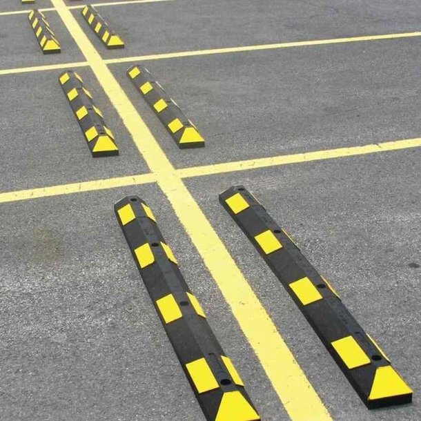 Checkers Parkeringsstop Park-it - 180cm Sort/Gul - genbrugsgummi