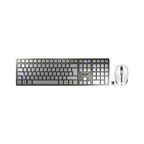 Cherry DW9100 slim tastatur og mus - BT+tr�dl�st - Nordisk - S�lv