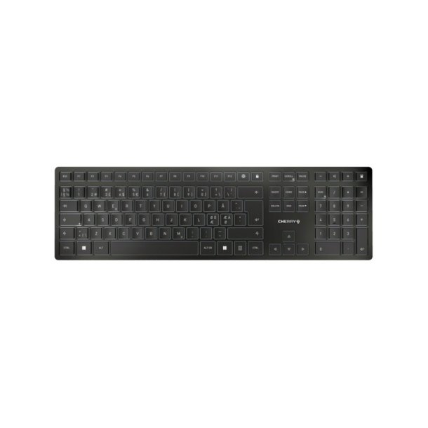 Cherry KW 9100 - SLIM - tastatur - RF trdls + Bluetooth - QWERTY - Nordisk - Sort