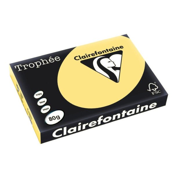 Clairefontaine Trophee farvet papir - A3 - 80g - creme - 500 ark