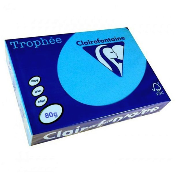 Clairefontaine Trophee farvet papir - A3 - 80g - kongebl - 500 ark