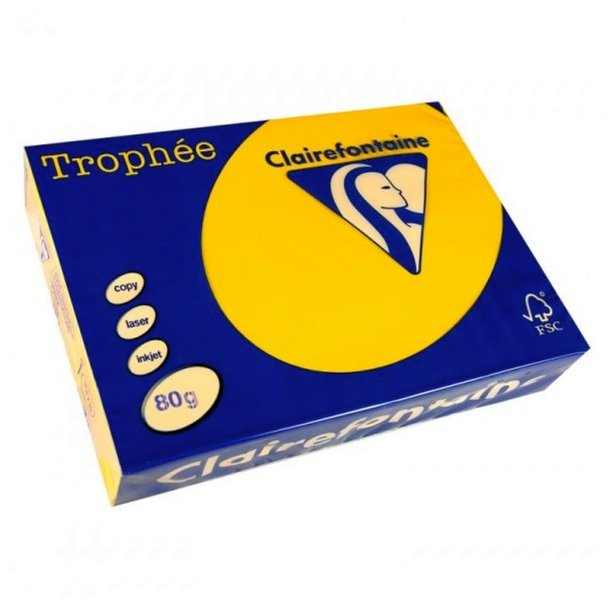 Clairefontaine Trophee farvet papir - A3 - 80g - solgul - 500 ark