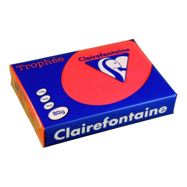 Clairefontaine Trophee farvet papir - A4 - 80g - Pink - 500 ark