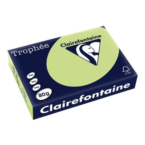 Clairefontaine Trophee farvet papir - A4 - 80g - Jadegrn - 500 ark