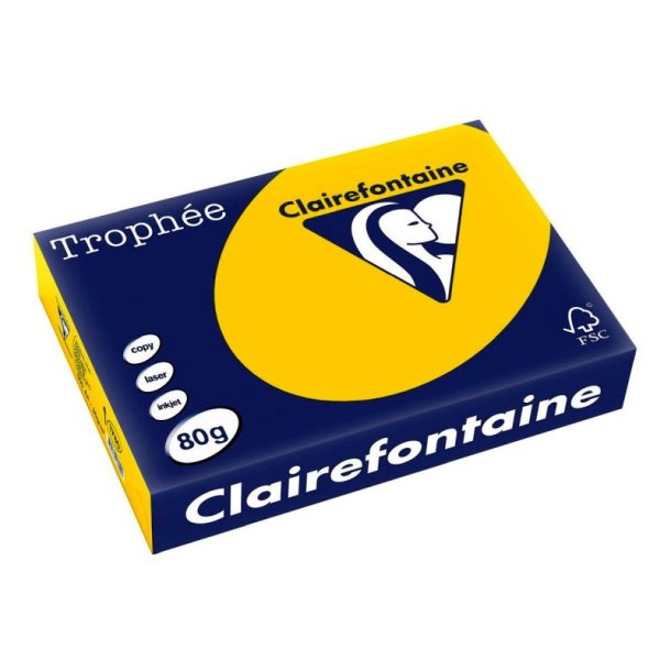 Clairefontaine Trophee farvet papir - A4 - 80g - Gylden - 500 ark