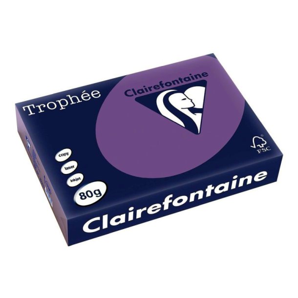 Clairefontaine Trophee farvet papir - A4 - 80g - Voilet - 500 ark