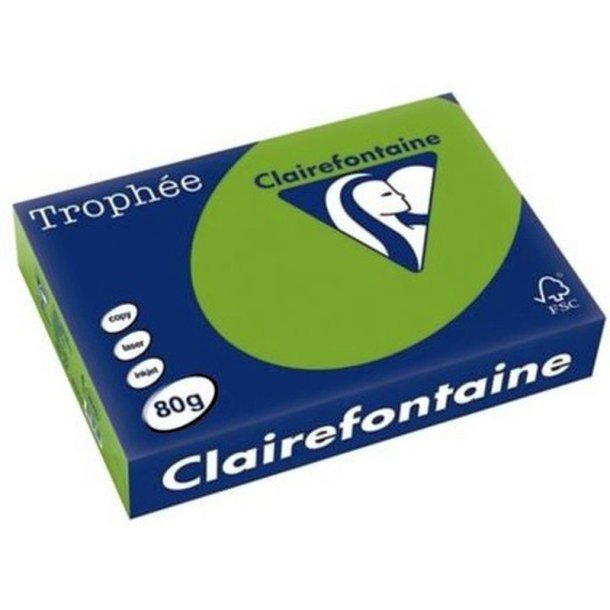 Clairefontaine Trophee farvet papir - A4 - 80g - Lvgrn - 500 ark