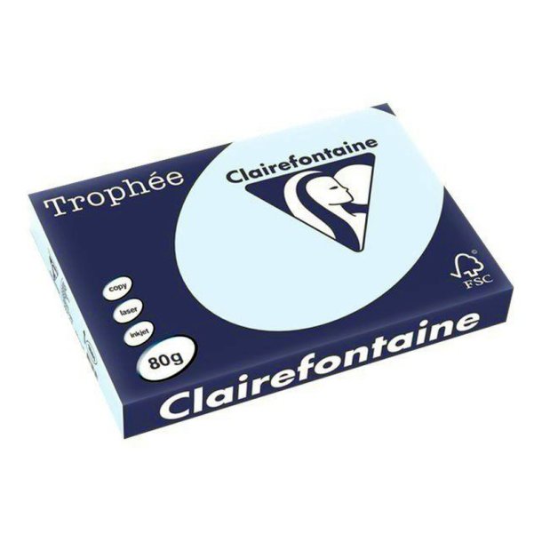 Clairefontaine Trophee farvet papir - A3 - 80g - azurbl - 500 ark