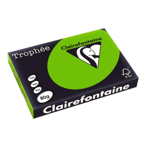 Clairefontaine Trophee farvet papir - A3 - 80g - lvgrn - 500 ark