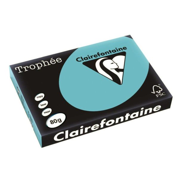 Clairefontaine Trophee farvet papir - A3 - 80g - lys bl - 500 ark