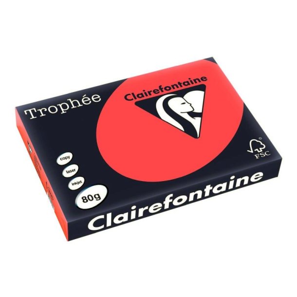 Clairefontaine Trophee farvet papir - A3 - 80g - pink - 500 ark