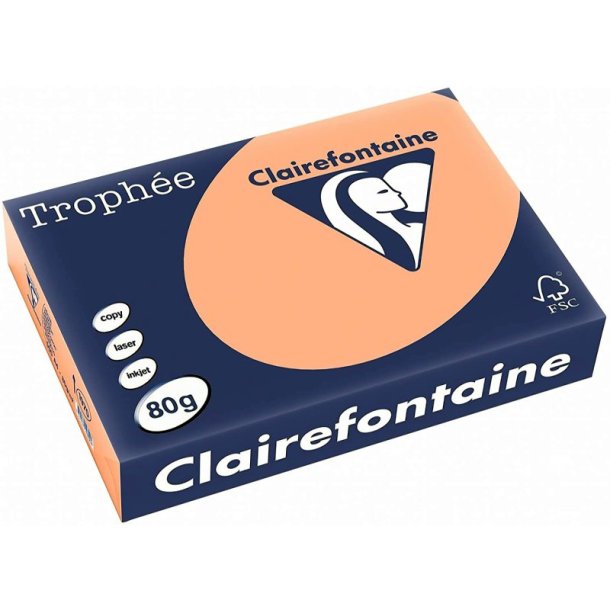 Clairefontaine Trophee farvet papir - A4 - 80g - Peach - 500 ark