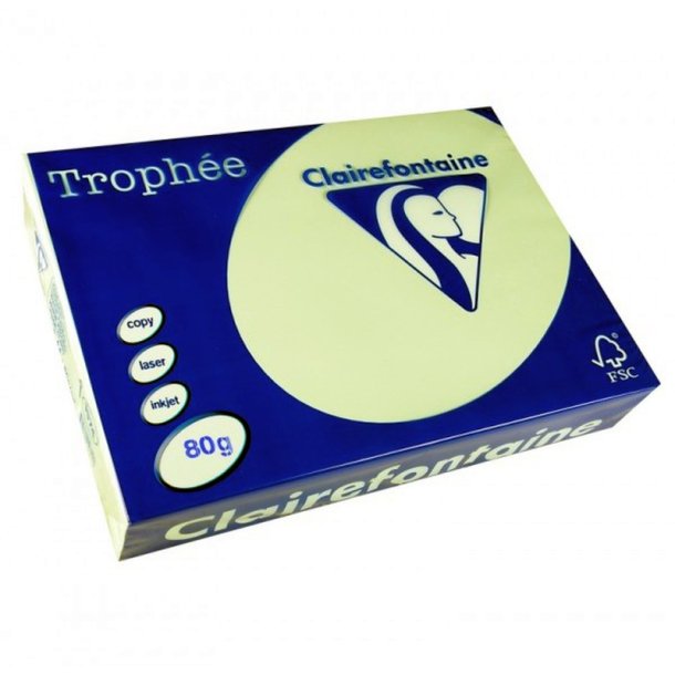 Clairefontaine Trophee farvet papir - A4 - 80g - Lys grn - 500 ark