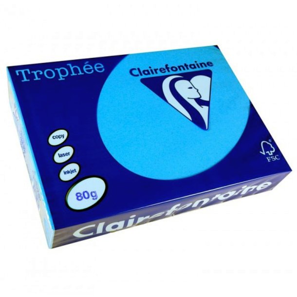 Clairefontaine Trophee farvet papir - A4 - 80g - kongebl - 500 ark