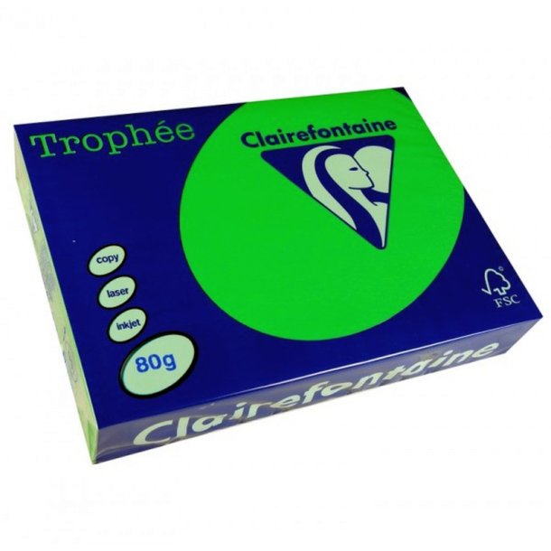 Clairefontaine Trophee farvet papir - A4 - 80g - Grsgrn - 500 ark