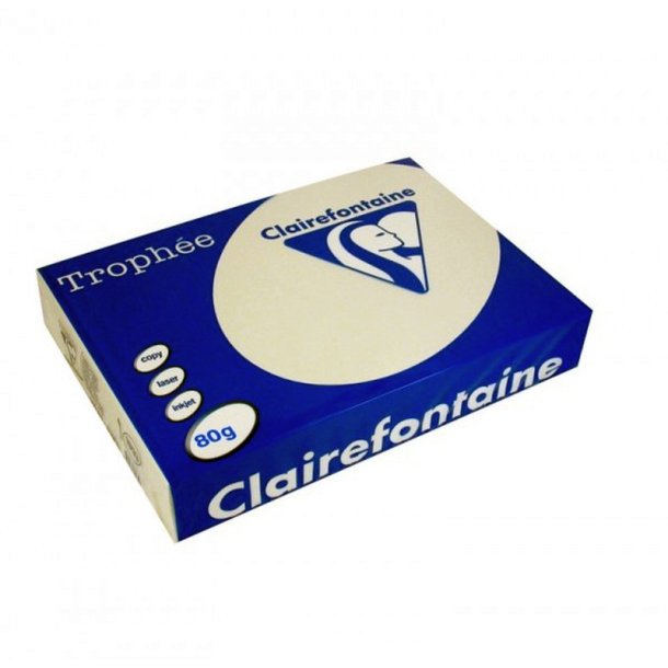 Clairefontaine Trophee farvet papir - A4 - 80g - Stlgr - 500 ark