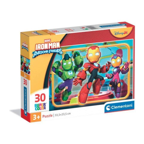 Clementoni puslespil 30 brikker - Marvel Iron-Man Awesome Friends