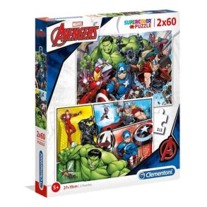 Clementoni puslespil 2 x 60 brikker - Marvel Avengers