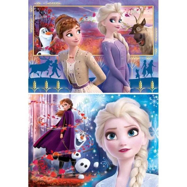 Clementoni puslespil 2 x 60 brikker - Disney Frozen 2
