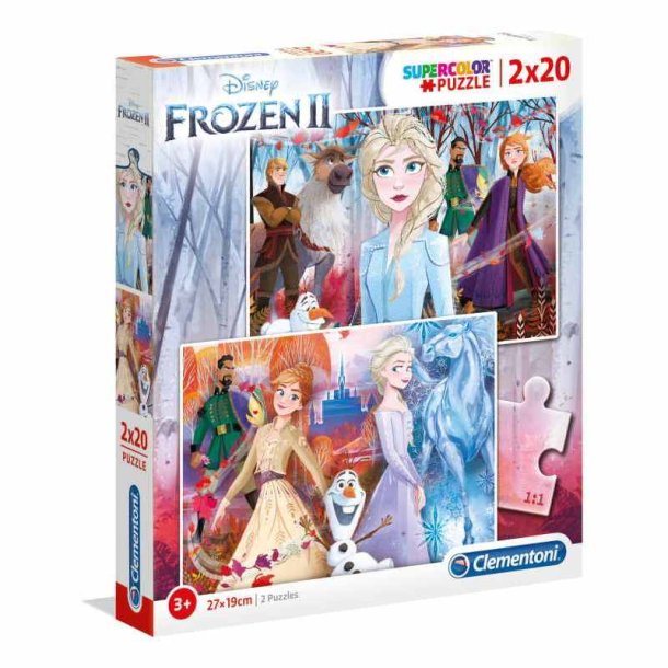 Clementoni puslespil 2 x 20 brikker - Disney Frozen
