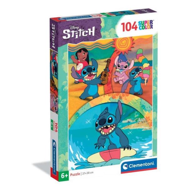 Clementoni puslespil 104 brikker - Disney Stitch 1