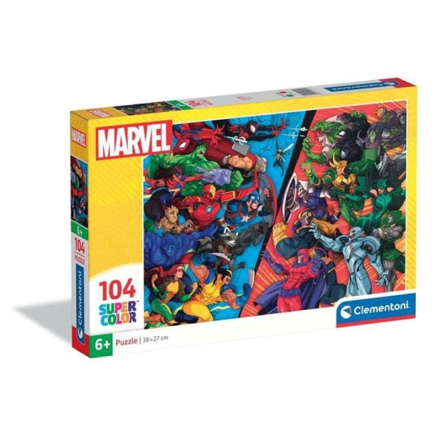 Clementoni puslespil 104 brikker - Marvel Heroes VS Villains