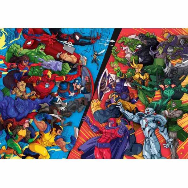 Clementoni puslespil 104 brikker - Marvel Heroes VS Villains