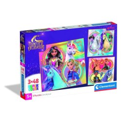 Clementoni puslespil 3 x 48 brikker - Unicorn Academy