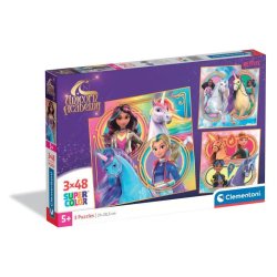 Clementoni puslespil 3 x 48 brikker - Unicorn Academy