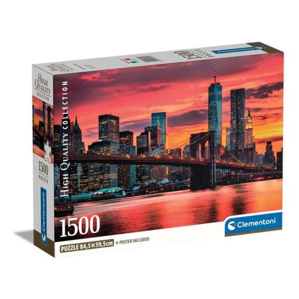Clementoni puslespil 1500 brikker - CB HQC East River At Dusk
