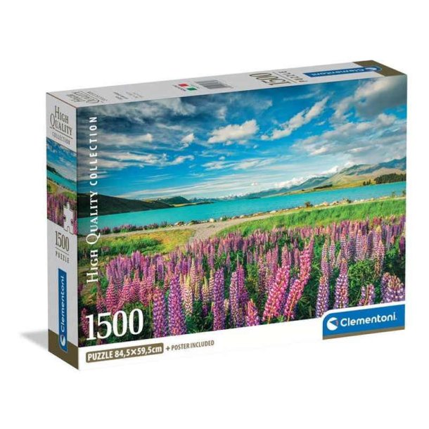 Clementoni puslespil 1500 brikker - CB HQC Lupins at Lake Tekapo