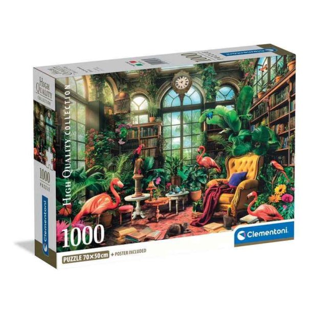 Clementoni puslespil 1000 brikker - CB HQC The Greenhouse Library