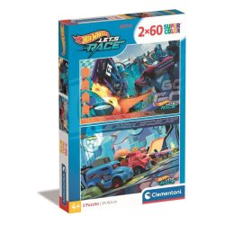 Clementoni puslespil 2 x 60 brikker - Hotwheels